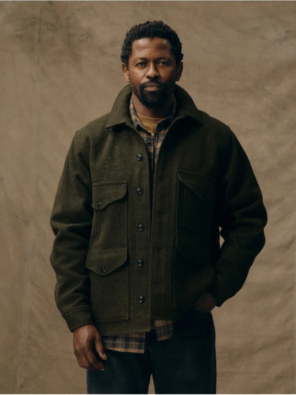 Filson Mackinaw Cruiser Olive Wool-Blend Coat - Picture 7 of 12